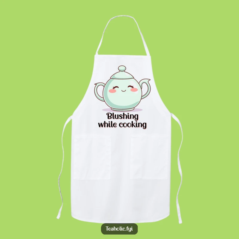 Funny Shy Teapot Apron - Cook with Sweet Modesty & Humor!
