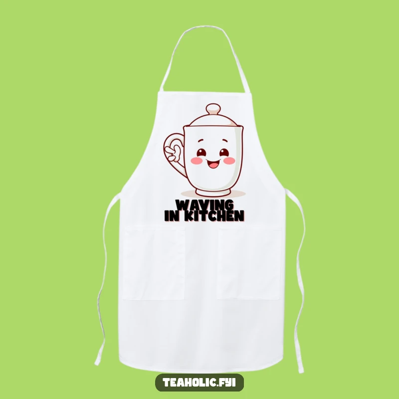 Funny Apron - Kitchen Waving Mug Handle Chef Gift