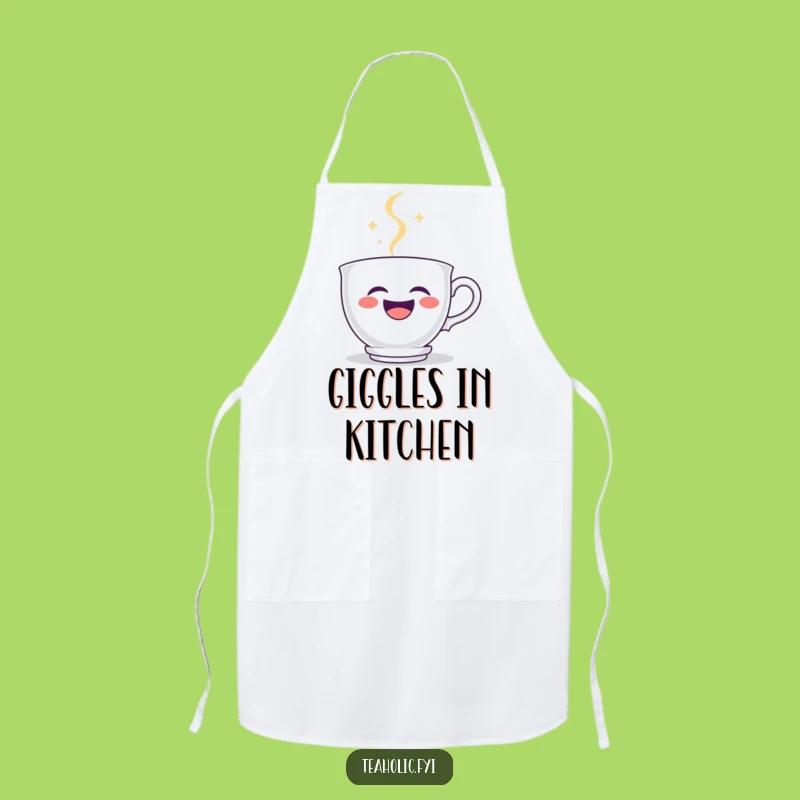 Funny Laughing Teacup Apron: Happy Kitchen Character, Perfect Chef Funny Gift!