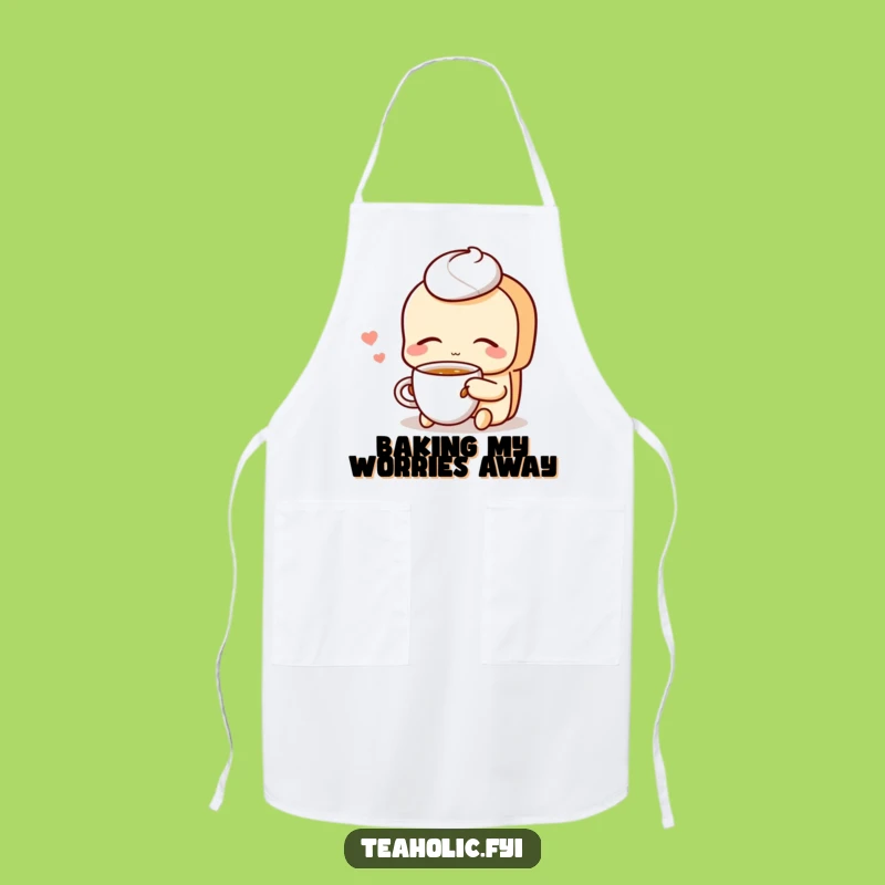 Funny Pastry Sipping Tea Apron: Cook with Calm and Cartoon Sweetness in the Kitchen