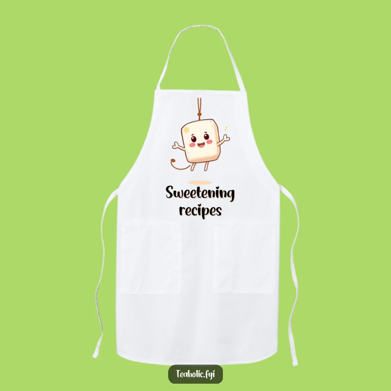 Funny Sugar Cube Apron: Bouncing Character Kitchen Wear for Sweet Cooks