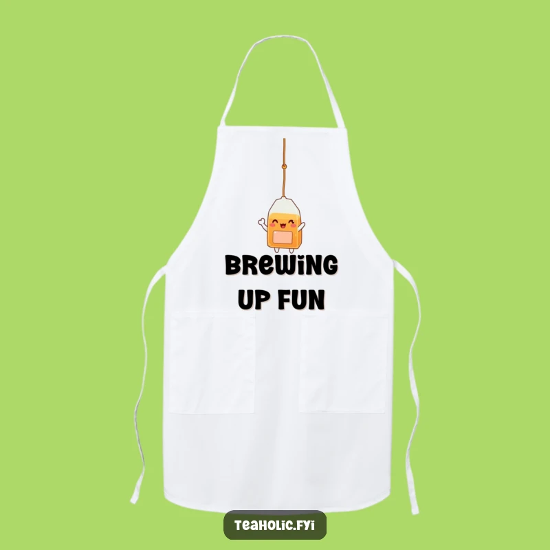 Funny Tea Bag Apron: Waving Character Kitchen Wear for Joyful Cooking