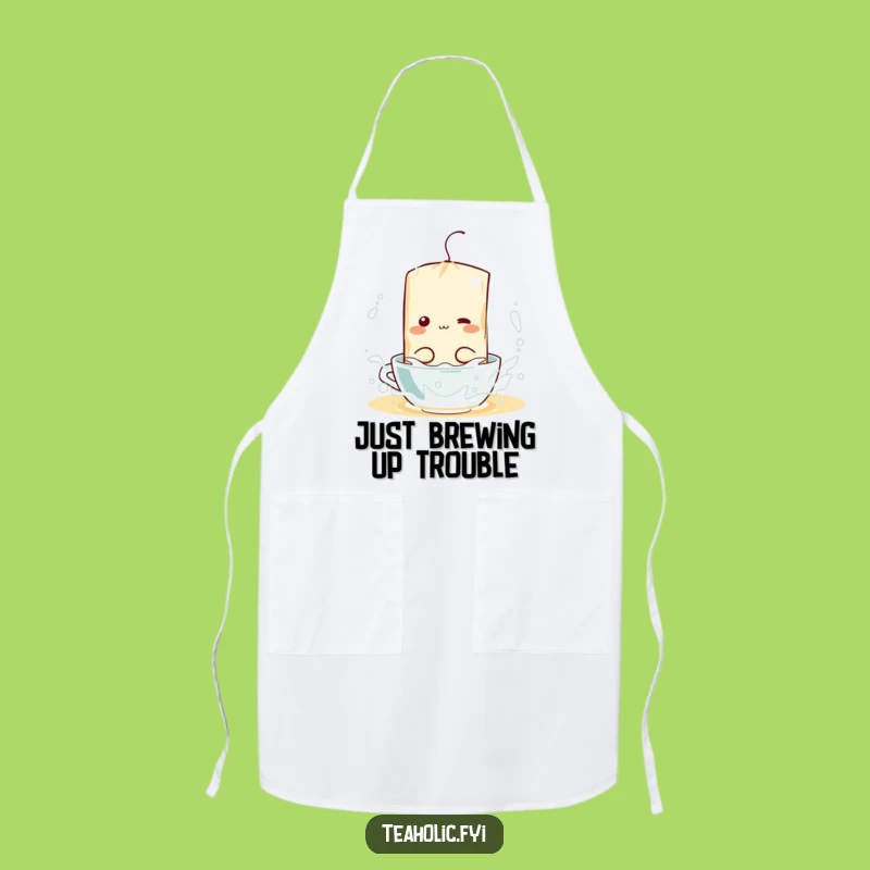 Funny Tea Bag Splash Apron: Cook Up Laughs with Hot Water Kitchen Fun