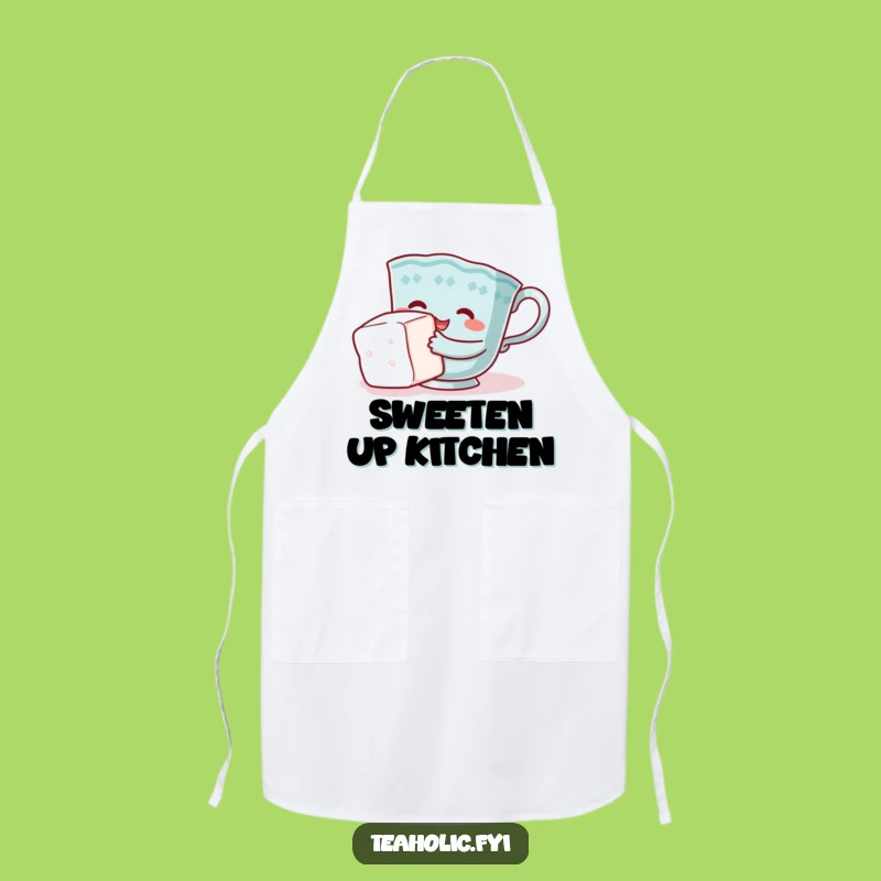 Funny Teacup Hugging Sugar Cube Apron: Cook with Sweet Attempts Funny Gift!