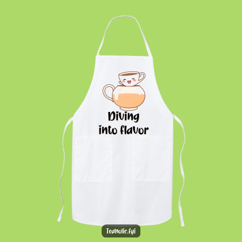 Funny Teacup Jumps Apron: Cook with Enthusiasm - Essential Funny Gift