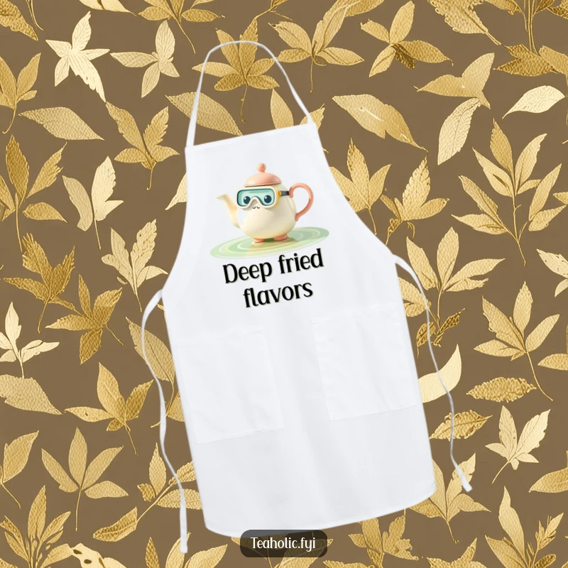 Funny teapot apron, character snorkeling in tea pool, fun and practical, perfect funny gift.