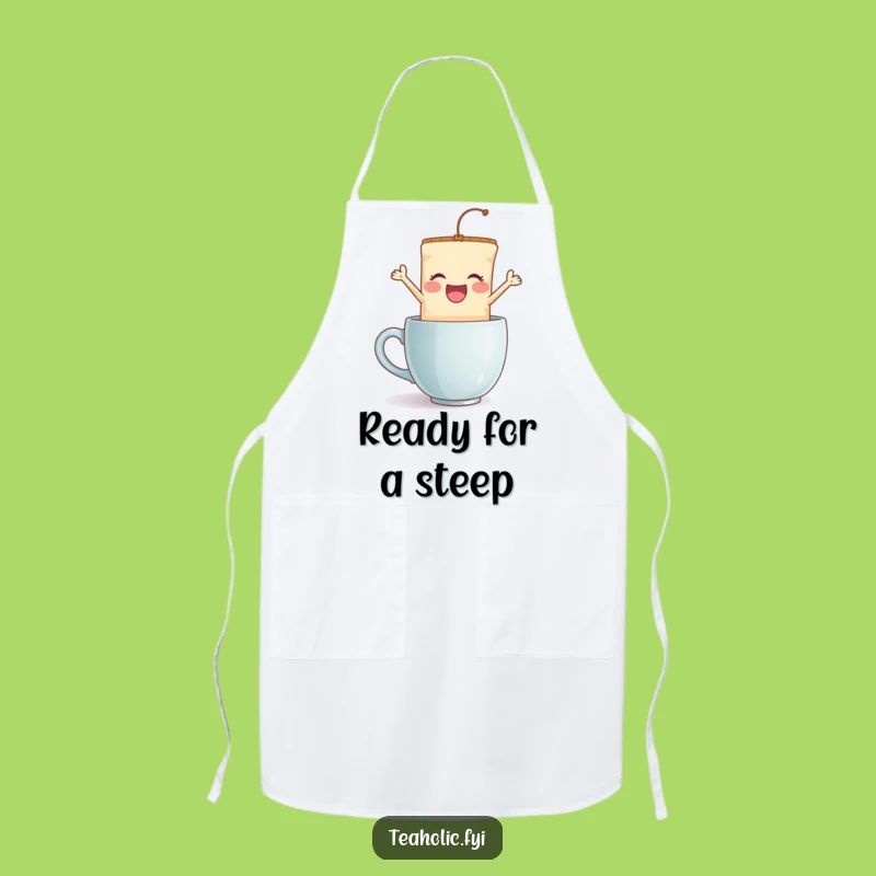 Funny Tea Bag Jump Apron - Kitchen Leaping Character Wear - Perfect Funny Gift!