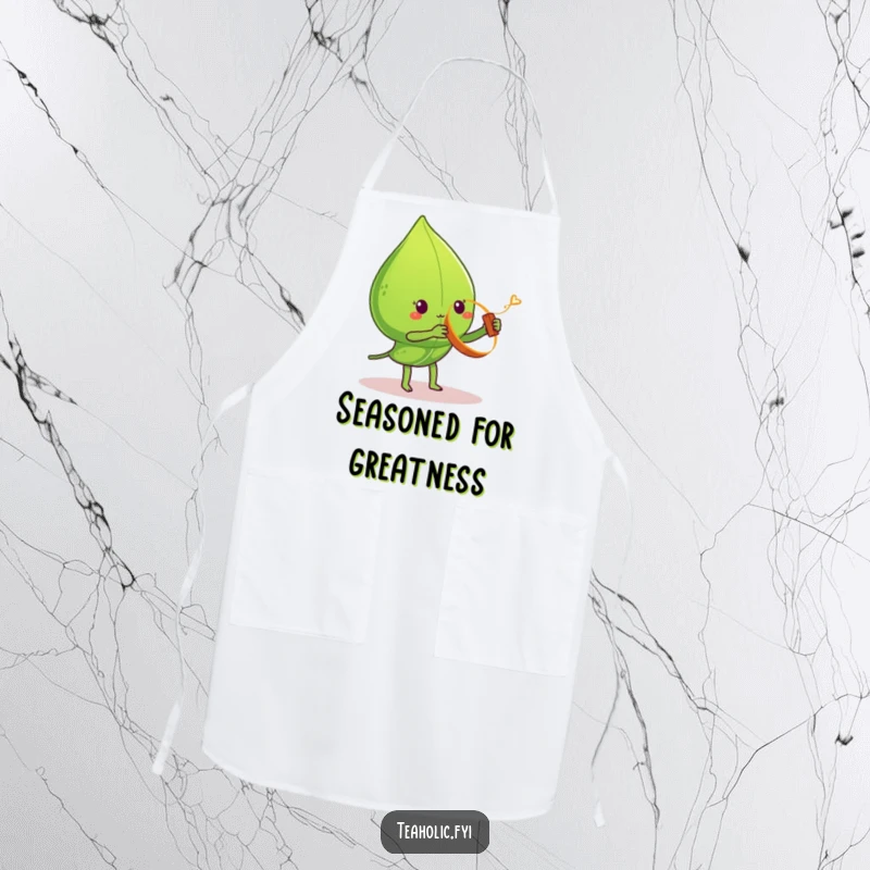 Funny tea leaf apron, character spinning cinnamon stick yo-yo, fun and practical, perfect funny gift.