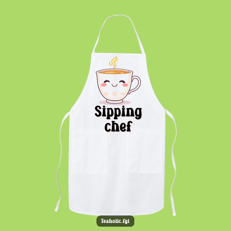 Funny Happy Teacup Wink Apron: Kitchen Smiling Wear Gift