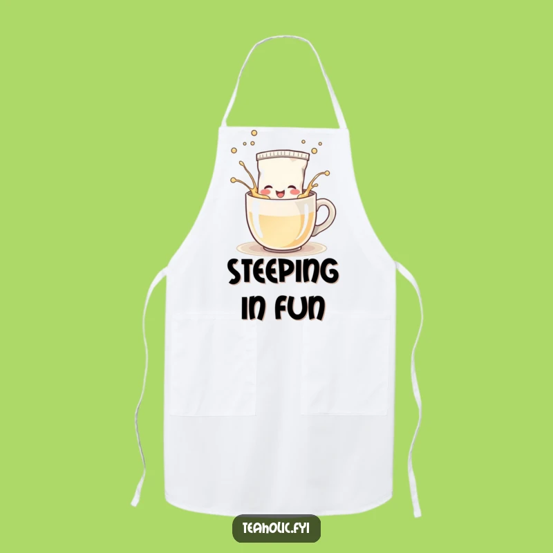 Funny Tea Bag Splash Apron: Cook with Happy Vibes