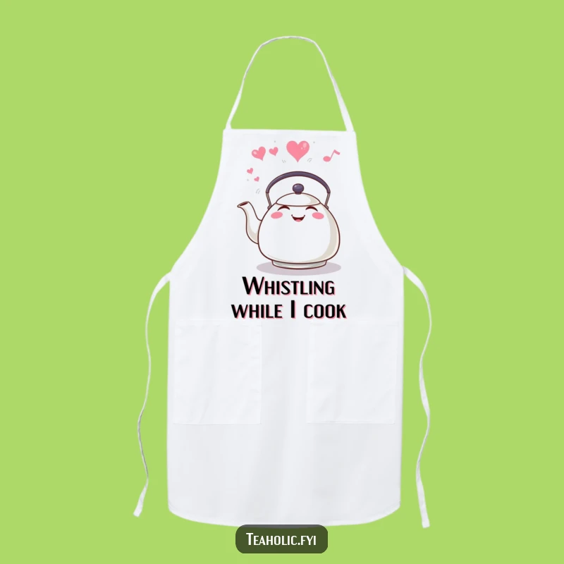 Funny Whistling Tea Kettle Apron, Cook Up Smiles with Heart