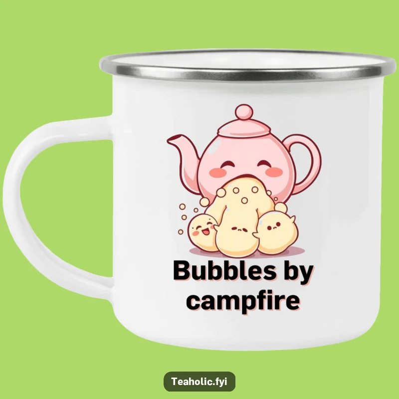 Funny Teapot Bubbles Camping Mug: Whimsical Adventures Await