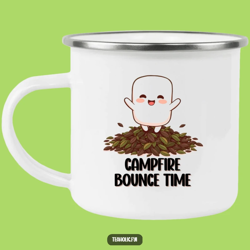 Funny Giggling Marshmallow Bounce Camping Mug: Sweet Adventure