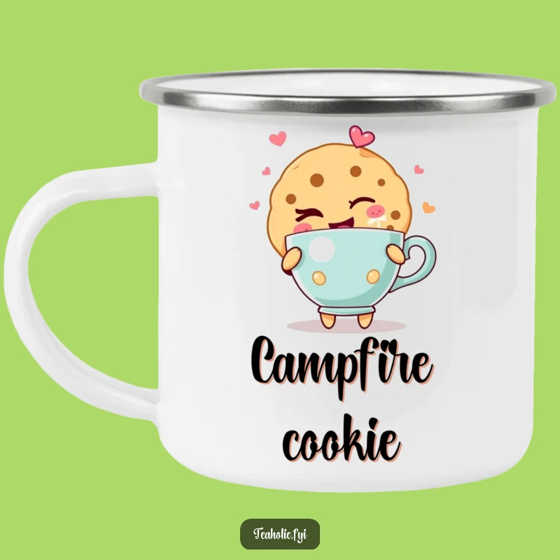 Funny Winking Cookie Camping Mug: Joyful Teacup Cup, Great Funny Gift!