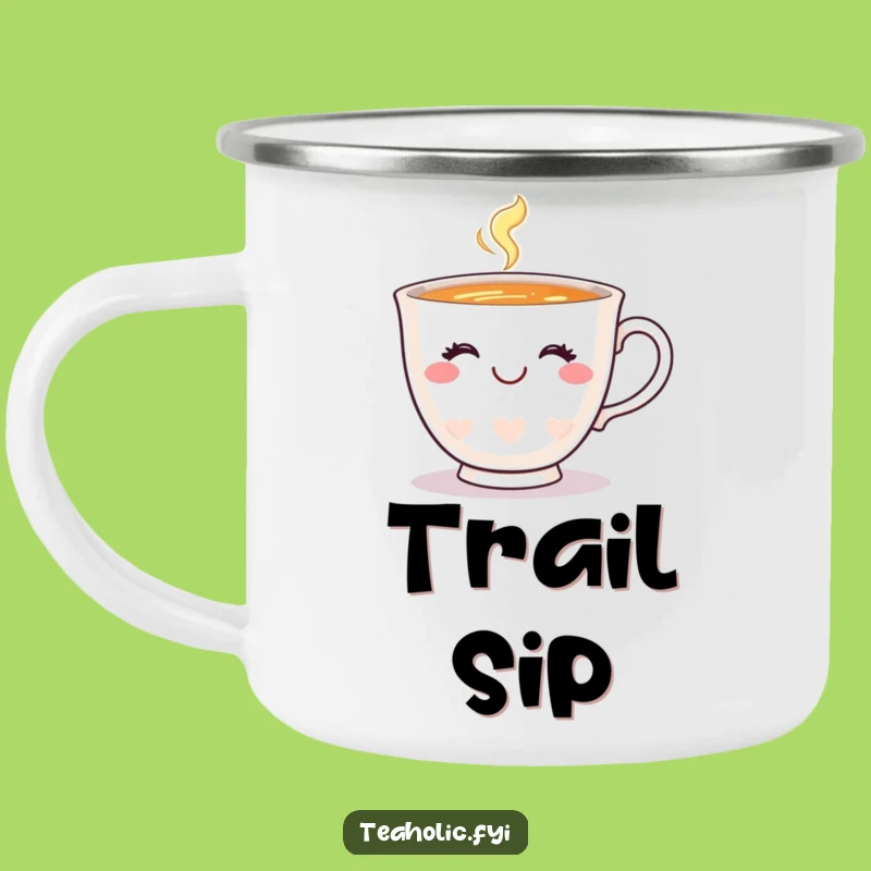Funny Happy Teacup Wink Camping Mug: Outdoor Smiling Cup Gift