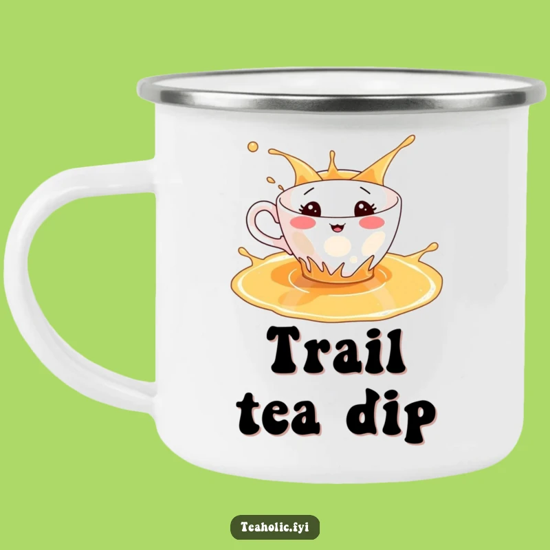Funny Splashing Teacup Camping Mug - Tea Time Fun Outdoors