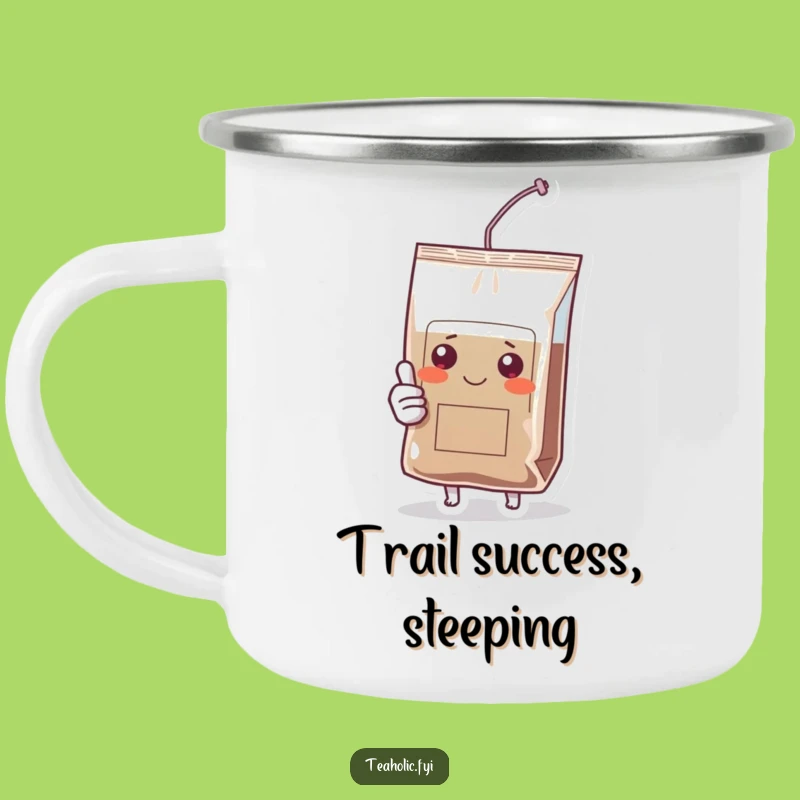 Funny Tea Bag Thumbs Up Camping Mug - Trail-Ready Humor!