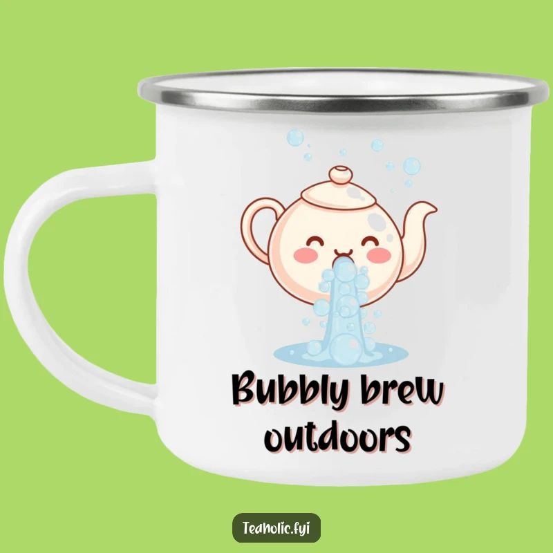 Funny Teapot Bubbles Camping Mug: Your Bubbly Outdoor Companion
