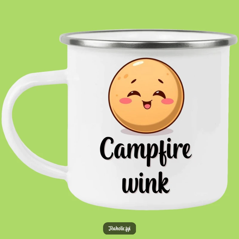 Funny Winking Coffee Bean Camping Mug: Your Trailside Coffee Companion!