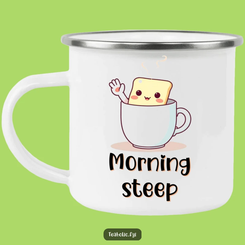 Funny Kawaii Tea Bag Camping Mug - Warmth & Waves Outdoors