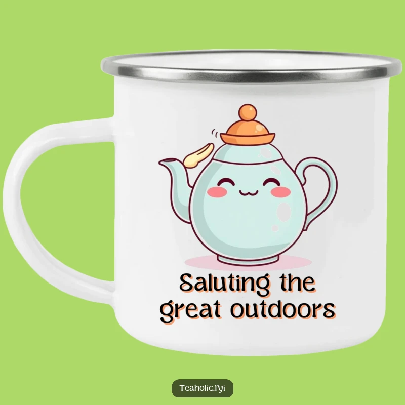 Funny Teapot Salute Camping Mug: Adventure with this Funny Gift