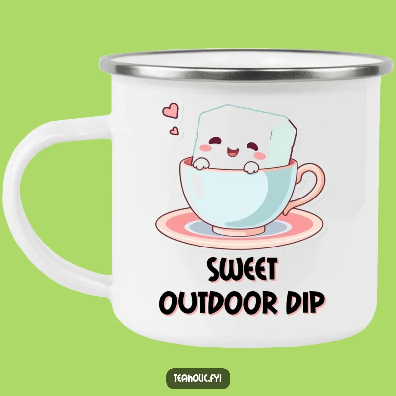 Funny Sugar Cube Swim Camping Mug - Rugged Character Teacup for Humorous Adventures