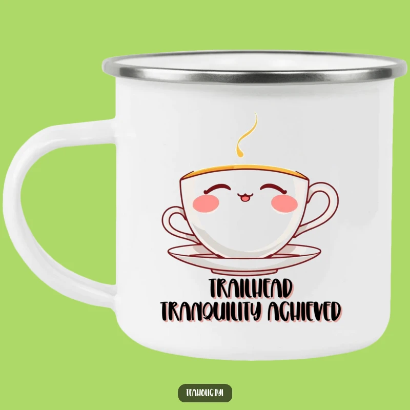 Funny Thrilled Teacup Camping Mug: Sip Adventure and Joy, Perfect Funny Gift