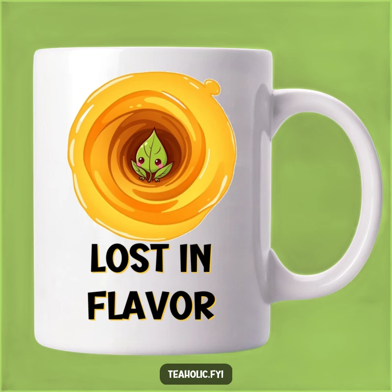 Funny Curious Tea Leaf Vortex Mug: Intriguing Character Art