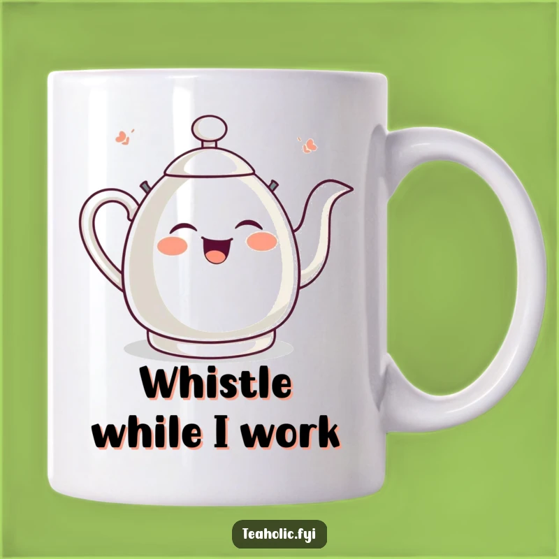 Funny Giggling Tea Kettle Mug: Joyful Whistling Kitchen Humor Gift