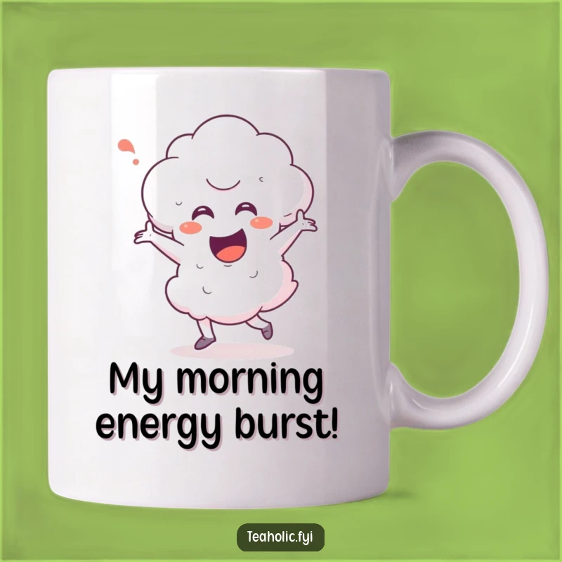 Funny Steam Cloud Happy Dance Mug - A Joyful Character for Your Morning Brew Gift