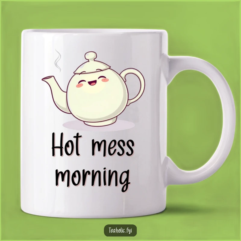 Funny Teapot Tripping Mug: Steam Plume Mishap, Perfect Clumsy Funny Gift