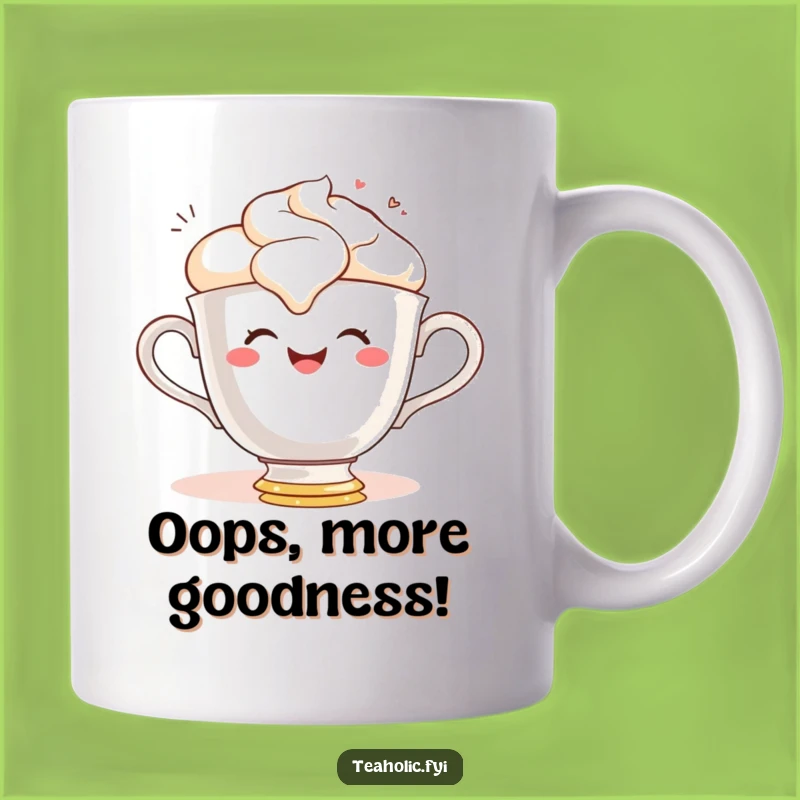 Funny Teacup Spill Mug: Gleeful Character Gift for Clumsy Joy