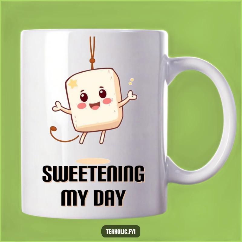 Funny Sugar Cube Mug: Jovial Bouncing Character Gift for Sweet Mornings