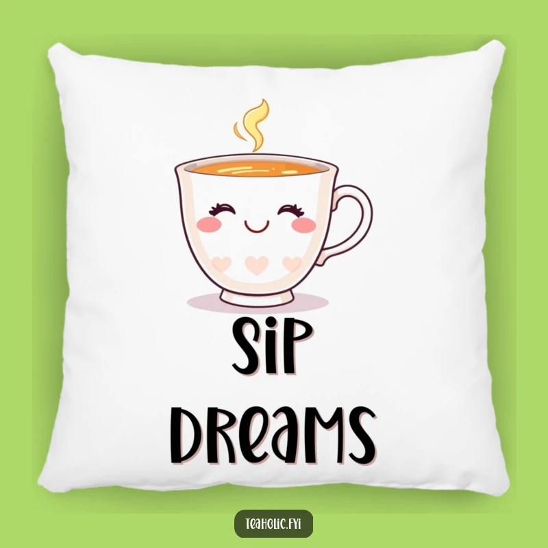 Funny Happy Teacup Wink Pillow: Soft Smiling Comfort Gift