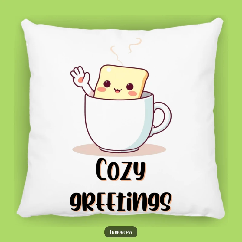Funny Kawaii Tea Bag Pillow - Comfy & Cheerful Accent