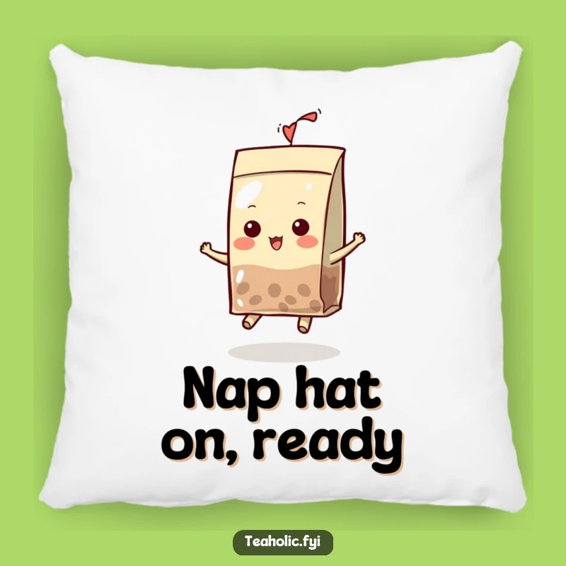 Funny Tea Bag Character Pillow: Cozy Bouncing Accent, Perfect Humorous Gift