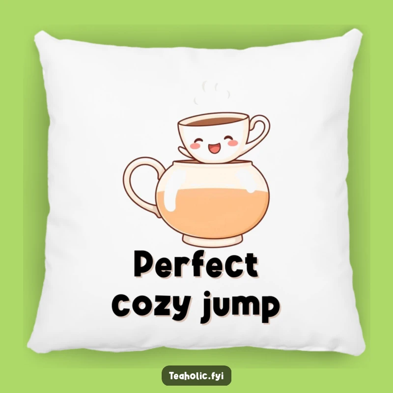 Funny Teacup Jumps Pillow: Cozy Up with Excitement - Perfect Funny Gift