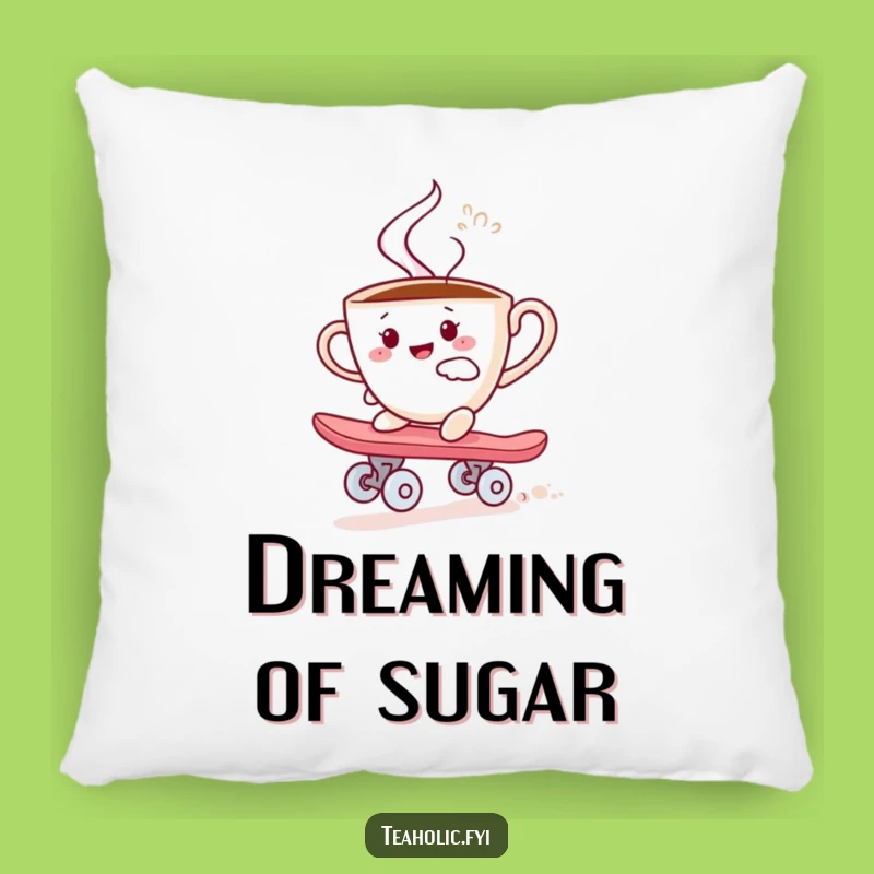 Funny Teacup Skater Pillow: Cozy Sweet Ride Cushion, Perfect Funny Gift