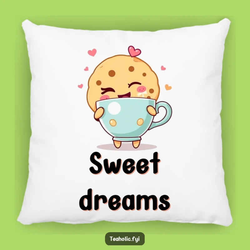 Funny Winking Cookie Pillow: Cozy Teacup Joy Cushion, Great Funny Gift!