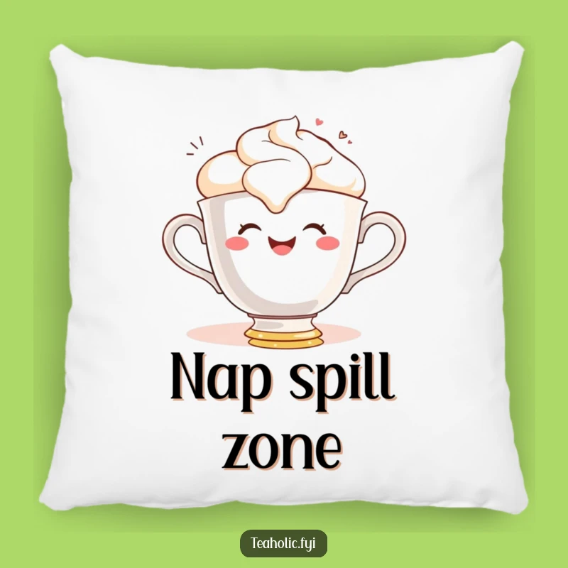 Funny Teacup Spill Pillow: Gleeful Character Cushion for Cozy Fun