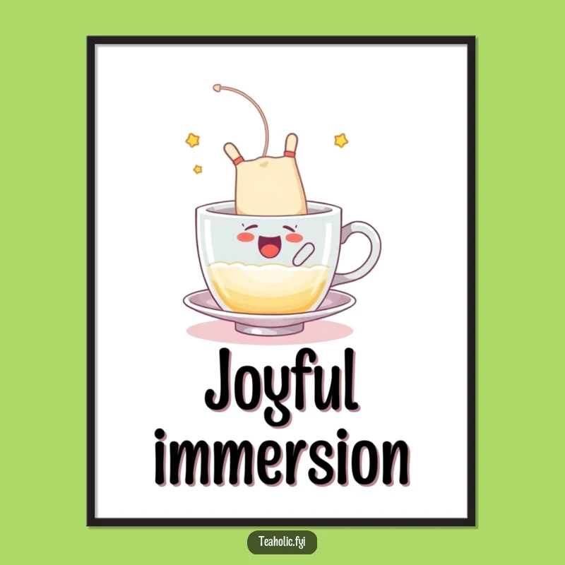 Funny Digital Art - Tea Bag Somersault Wall Decor Gift