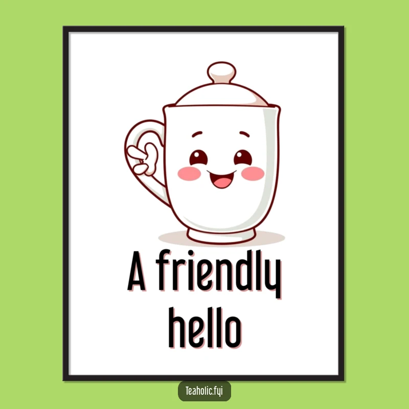 Funny Digital Art - Waving Mug Handle Wall Decor Gift