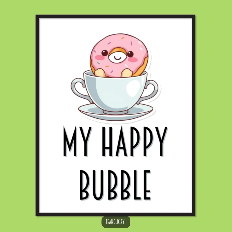 Funny Donut in Teacup Digital Art: Instant Whimsy & Hilarious Decor for Any Space