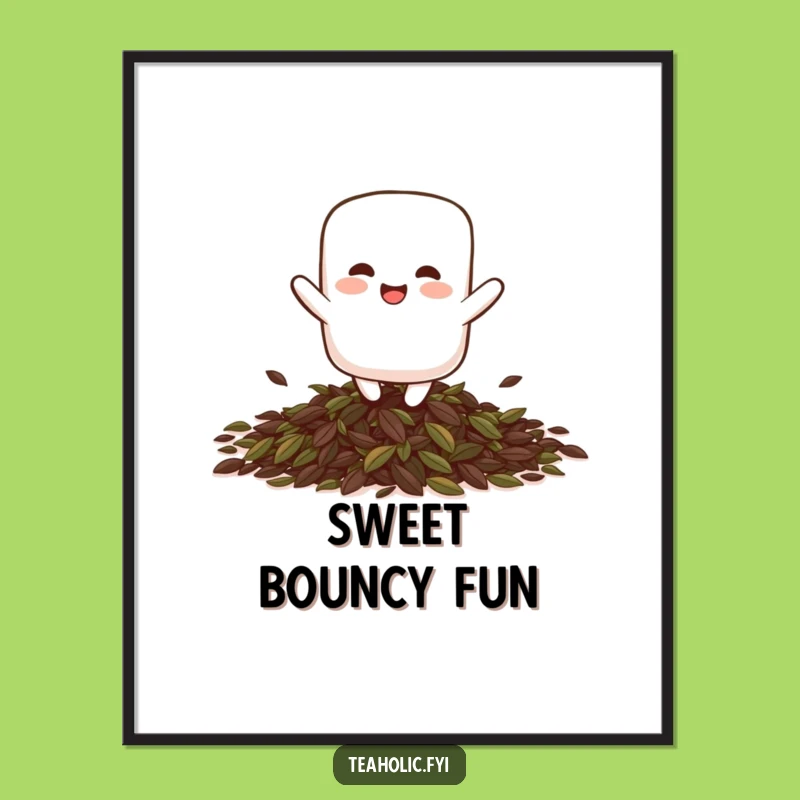 Funny Giggling Marshmallow Bounce Digital Art: Instant Sweet Decor