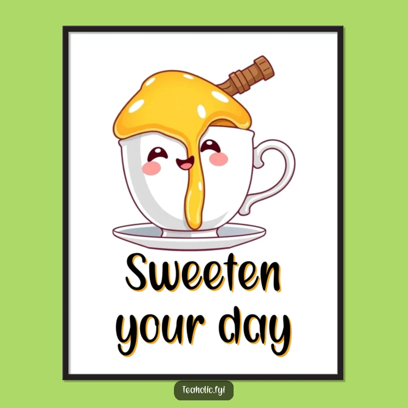 Funny Honey Pot Dripping Digital Art: Sweet & Sticky Humor for Your Walls