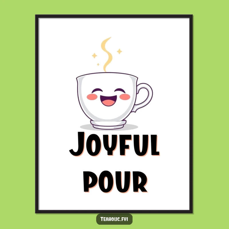 Funny Laughing Teacup Digital Print: Happy Steam Art, Instant Funny Gift!