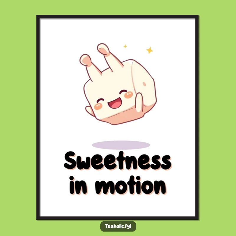 Funny Sugar Cube Somesault Digital Art - Printable Giggling Character Decor - Instant Funny Gift!