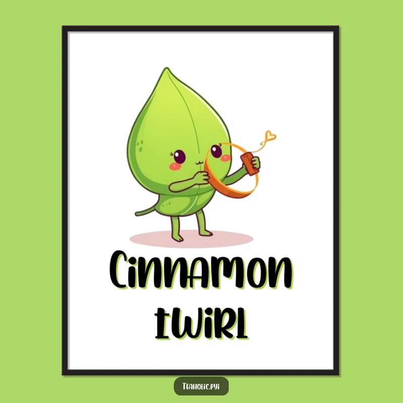 Funny Tea Leaf Cinnamon Yo-Yo Digital Art: Instant Playful Vibes Download Funny Gift!