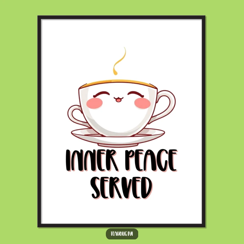 Funny Thrilled Teacup Digital Art: Instant Joyful Decor, Perfect Funny Add-on