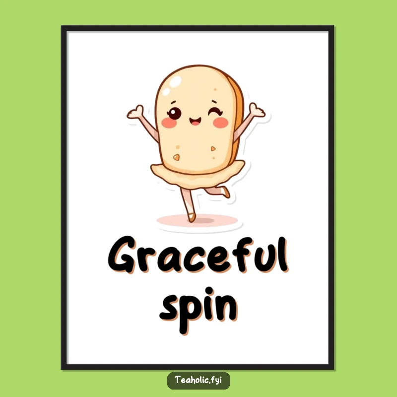 Funny Tea Biscuit Pirouette Digital Art: Instant Whimsy for Your Walls!